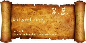 Weigand Erik névjegykártya